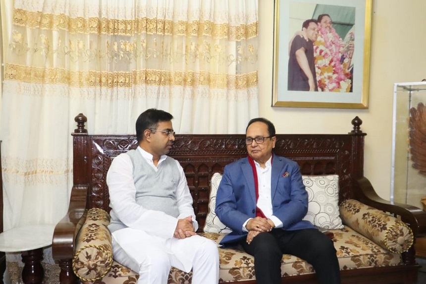 কাজী ফিরোজ রশীদের বাসায় সৌজন্য সাক্ষাৎ সাঈদ খোকন